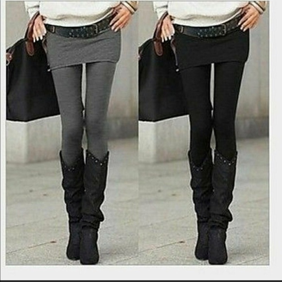 ✨LAST PAIR ✨Black Brushed Knit Skirt Leggings🖤 - Picture 3 of 8